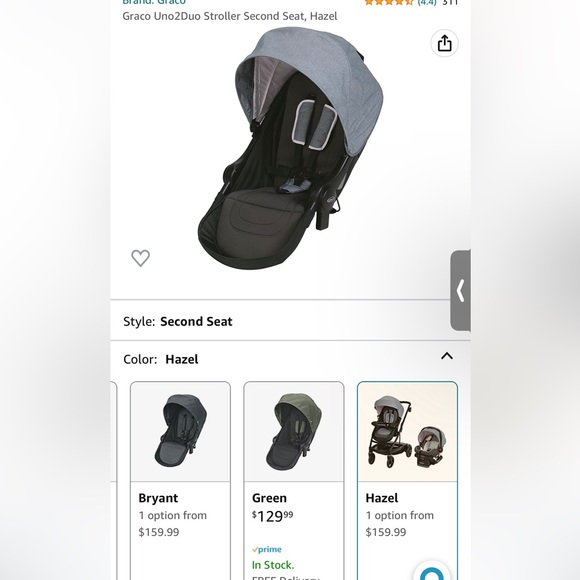 Graco uno 2 duo travel system stroller - Picture 3 of 4